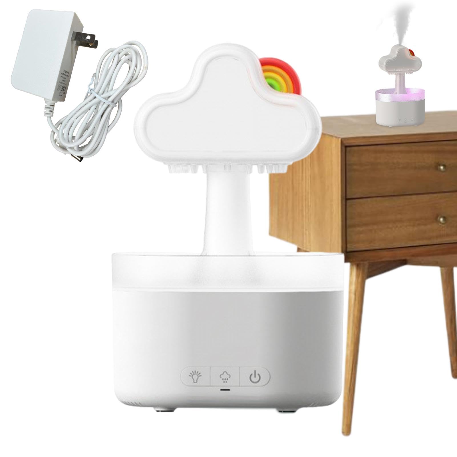 Rainbow Cloud Dyfuzor Akumulator Aromaterapia Nawilżacz Kreskówkowy Chmura Chmura Uroczy Tęczowy Dyfuzor Aromaterapia Chmura Urządzenie Akumulatorowe Chmury Dyfuzor Nawilżacz z Kolorowymi Światłami