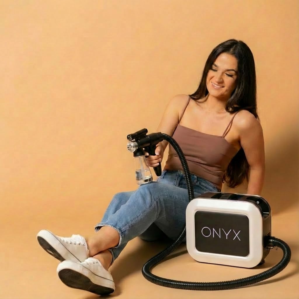 Onyx Spray Tan Machine with Professional Tanning Gun with Light Kit also includes comprehensive Spray Tan Tranning Course.
