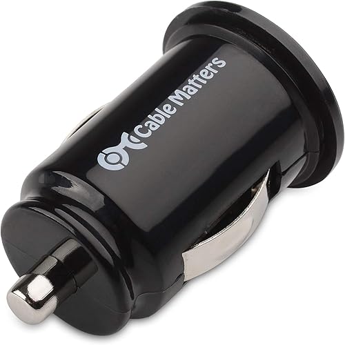 Miniatura 3 de Cable Matters Paquete de 2 cargadores de coche USB dual de montaje empotrado de 4.8A 24 W, cargador USB compacto para teléfonos inteligentes y