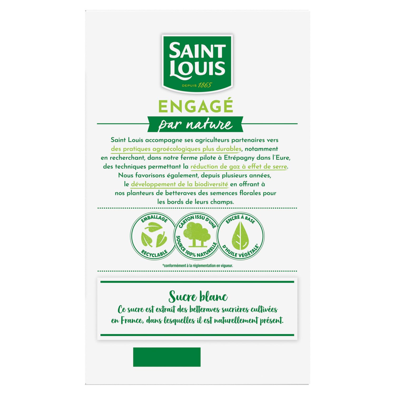 SAINT LOUIS Sucre Blanc de Betterave en Poudre 1kg — Sucre 100% Français Depuis 1865, Étui Bec Verseur - Lot de 4