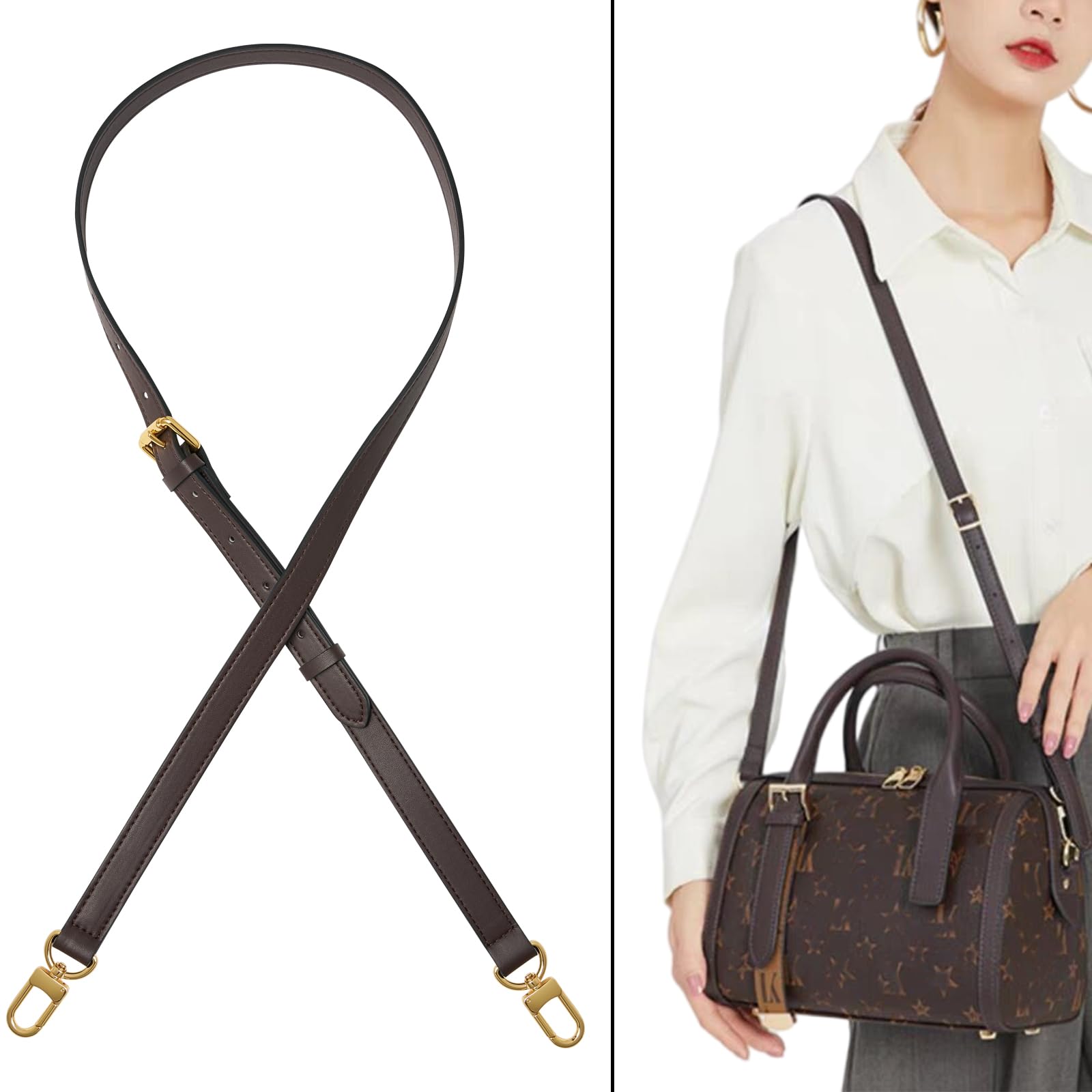 Vachetta - Correa de piel ajustable para bolsas pequeñas, Pochette Mini NM Eva Favorite PM MM Nano Speedy