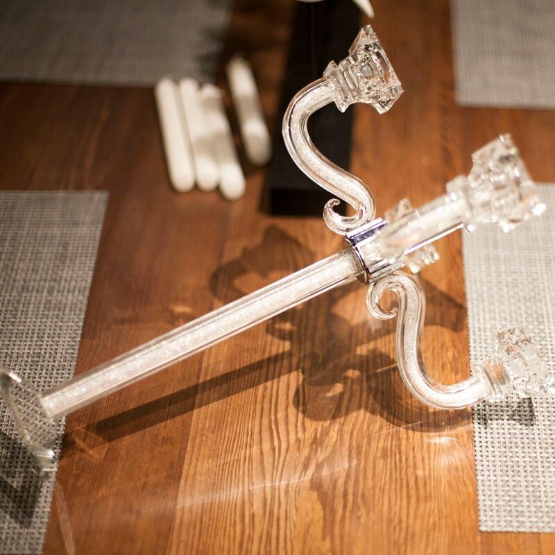 Transparent K9 Crystal Glass Candle Holder 5-arms Candle Stand 42.5cm Tall Wedding Event Candelabra Candle Stick Home Decor