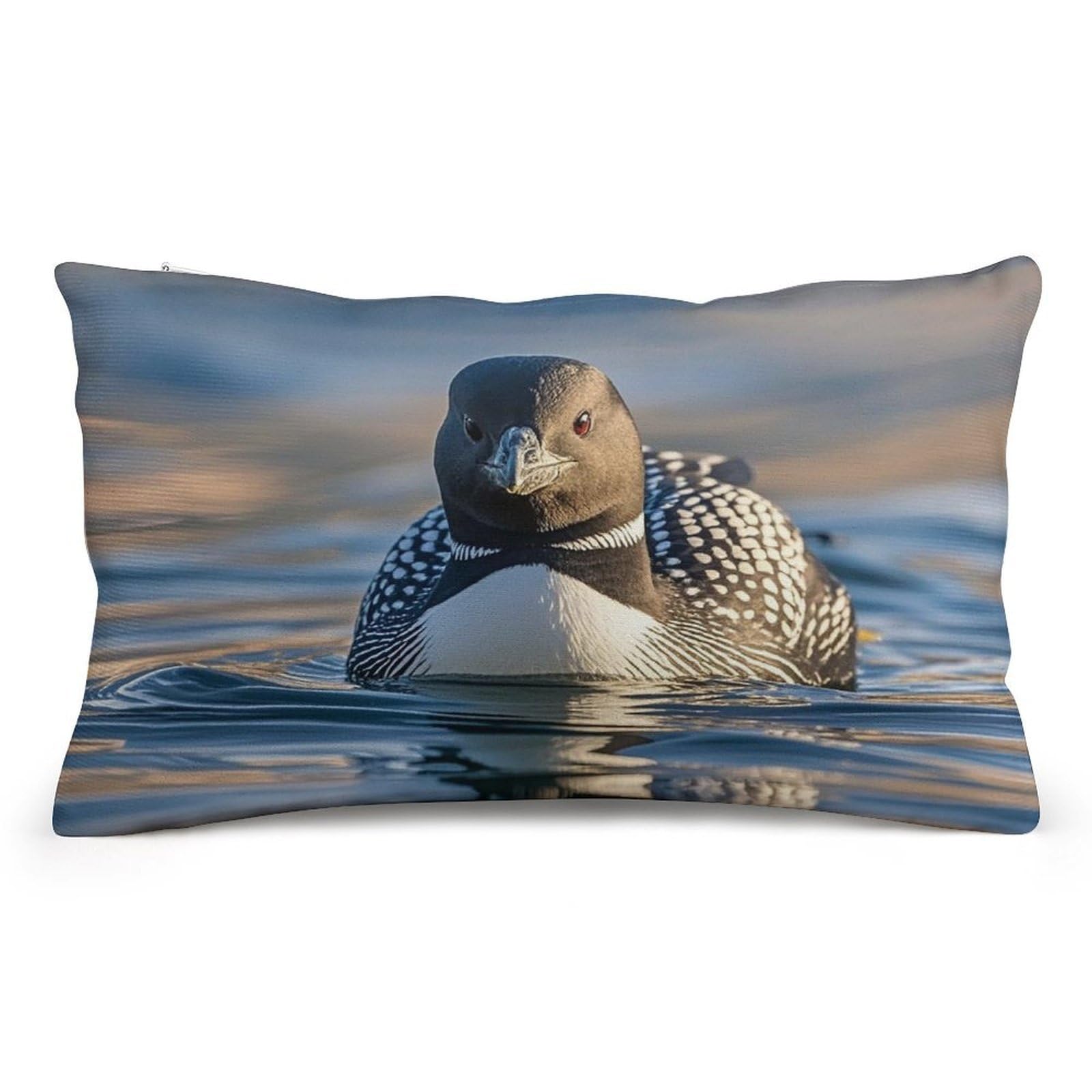 Velvet Pillowcases Standard Size 8"x12", Ultra Soft Breathable Pillow Cases for Bed, Luxury Cozy Fuzzy Pillow Shams, Lumbar Pillow Cover, Loon Birds Cushion Case Home Decor