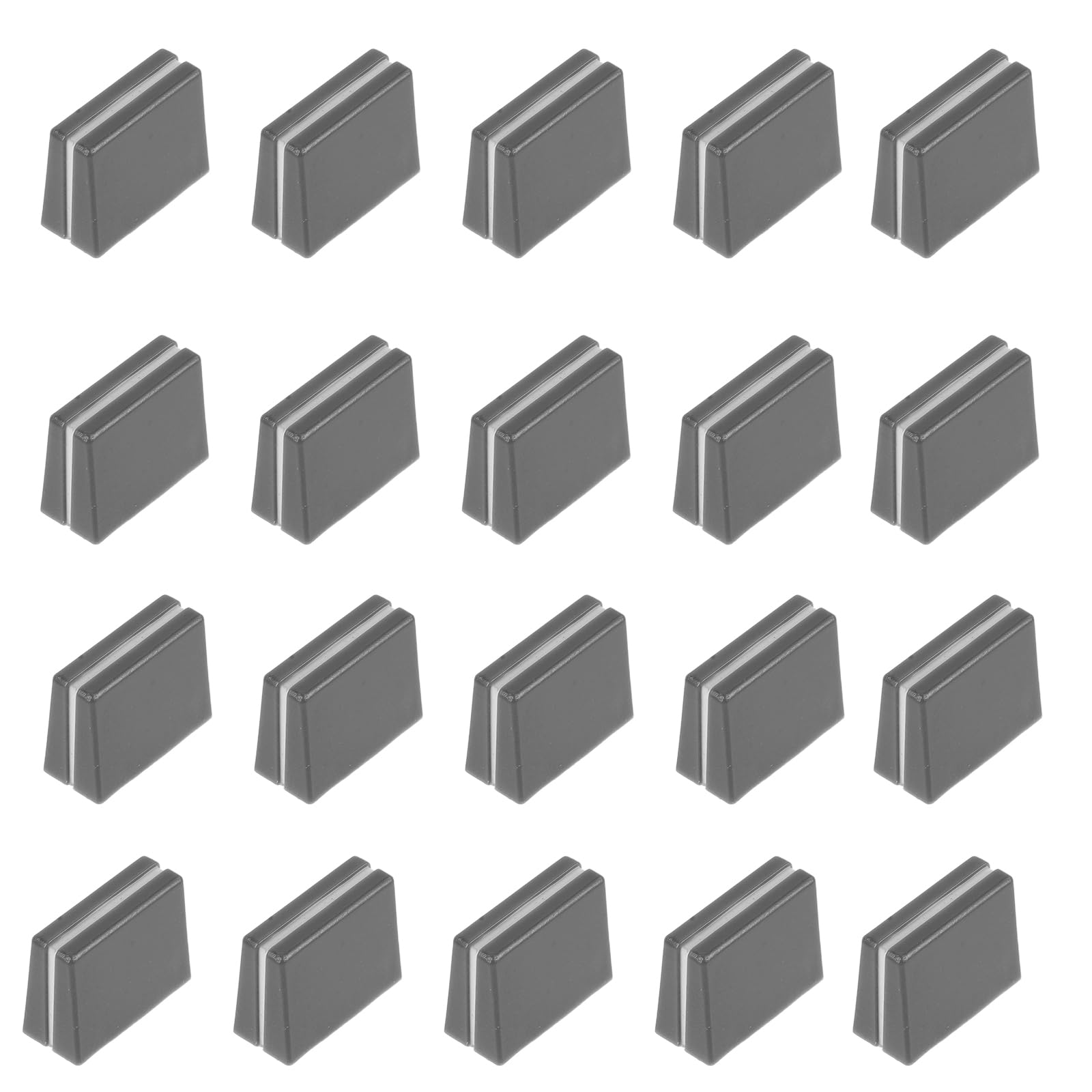 EPIGEIST 20pcs 4mm Grey Mixer Fader Knobs Slider Caps for Dj Controller Potentiometer Console Replacement Plastic Audio Mixer Caps for Studio and Party Use