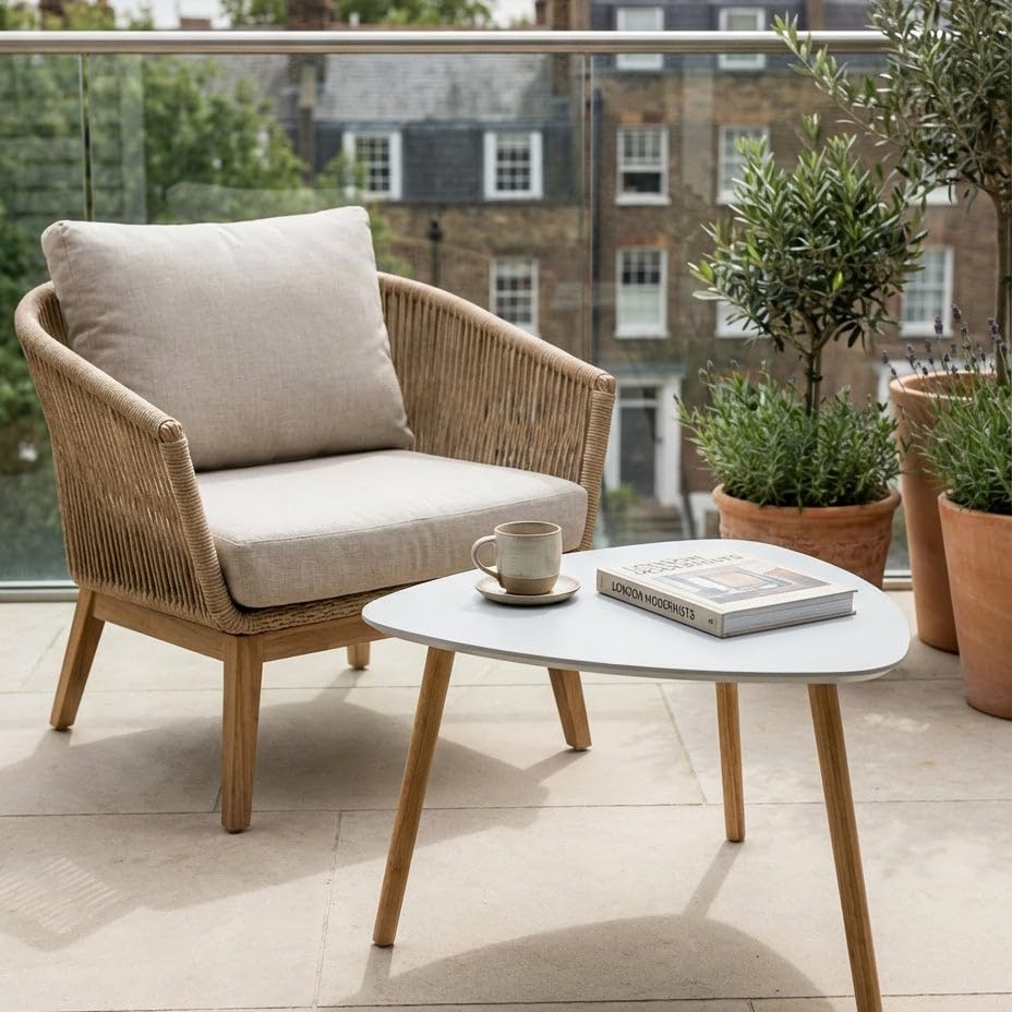 Malme Outdoor Side Table for Balcony & Patio in Choice of Colours and Sizes (Chalk Grey, Extra Large)