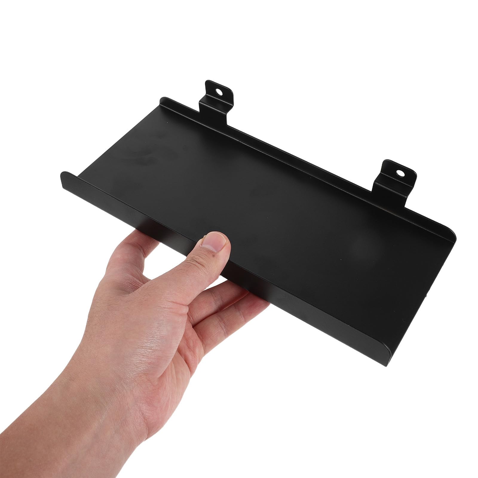 2 Pezzi Mensola da Parete in Metallo Nero Bordatura Minimalista e Struttura Stabile, per Esposizione di Oggetti e Foto in Negozi e Casa