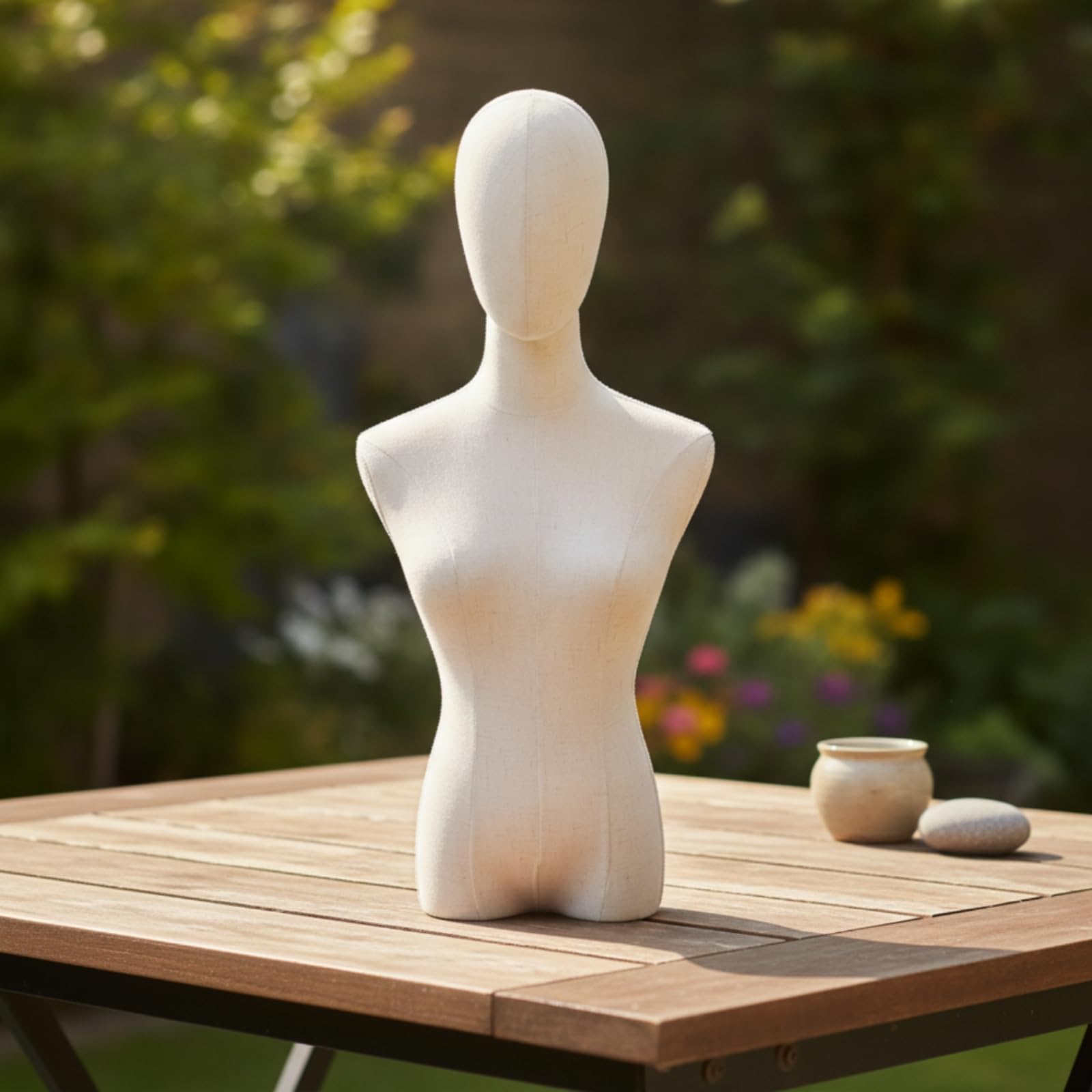 Amagogo Manichino Donna Manichino da Vetrina Busto Forma Espositiva con Braccia Articolate Supporto in Acciaio Altezza Regolabile per Negozi Allestimenti Interni Studi di Moda
