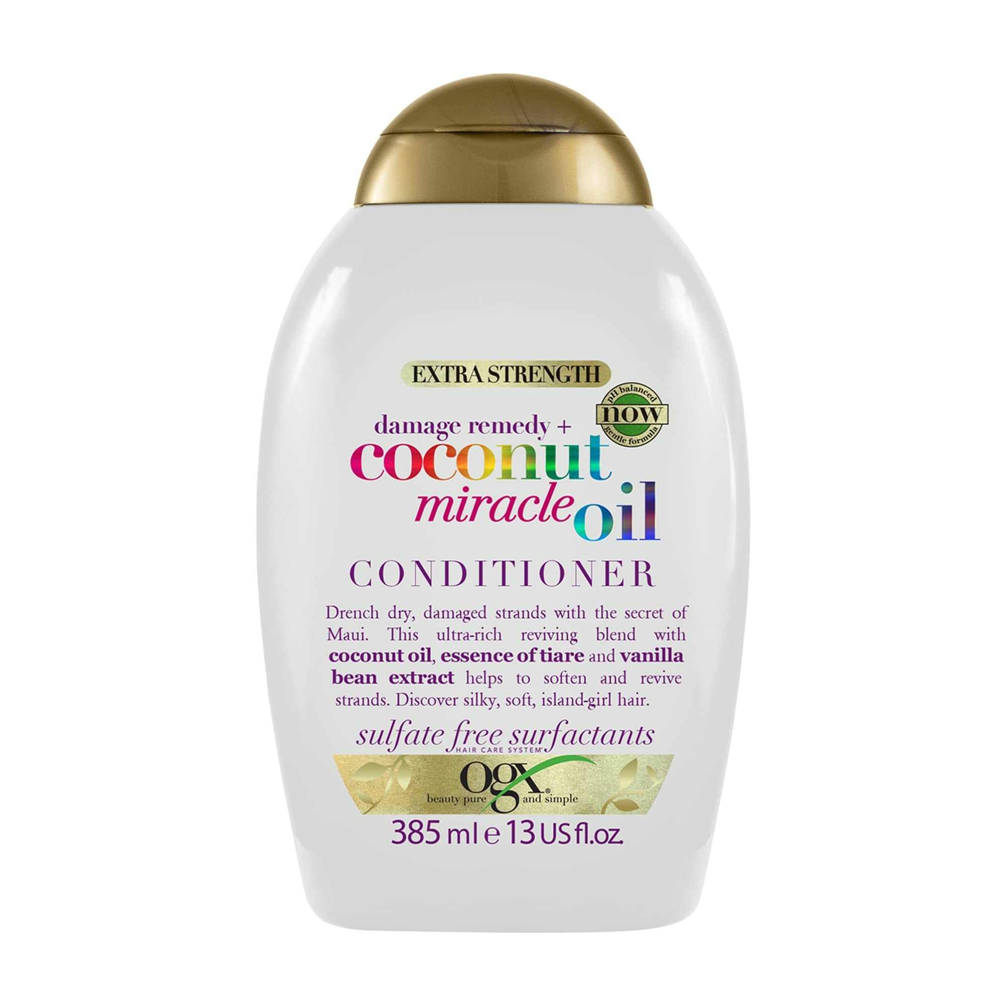 OGX, Conditioner, Damage Remedy+ Coconut Miracle Oil, New Gentle & and PH Balanced Formula, 385ml