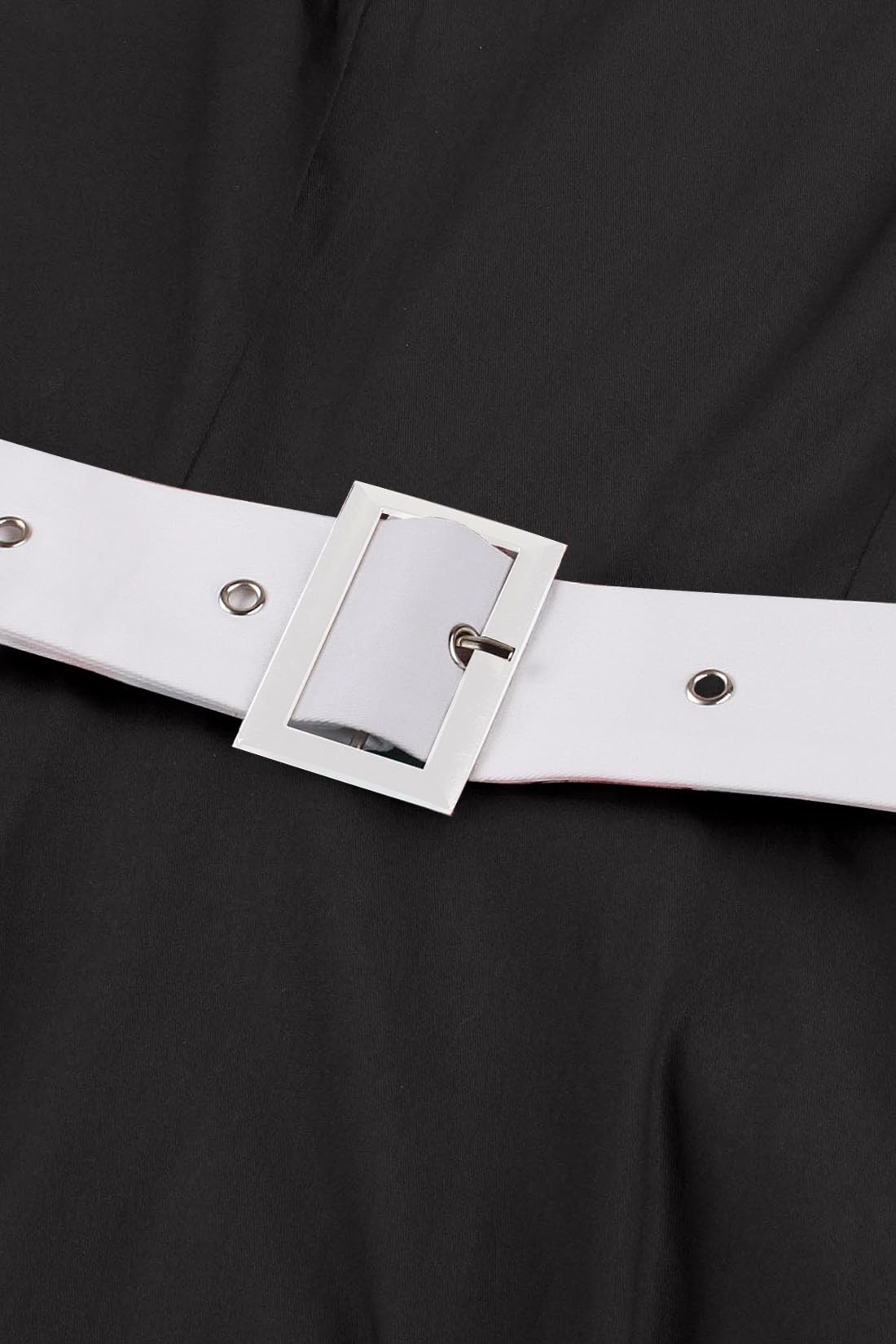 AXOE Donna Abito Vintage Anni '50 Taglio A-Line Cintura Removibile per Matrimoni Cocktail e Quotidiano Nero Bianco, Taglia 44 (EU 40), M