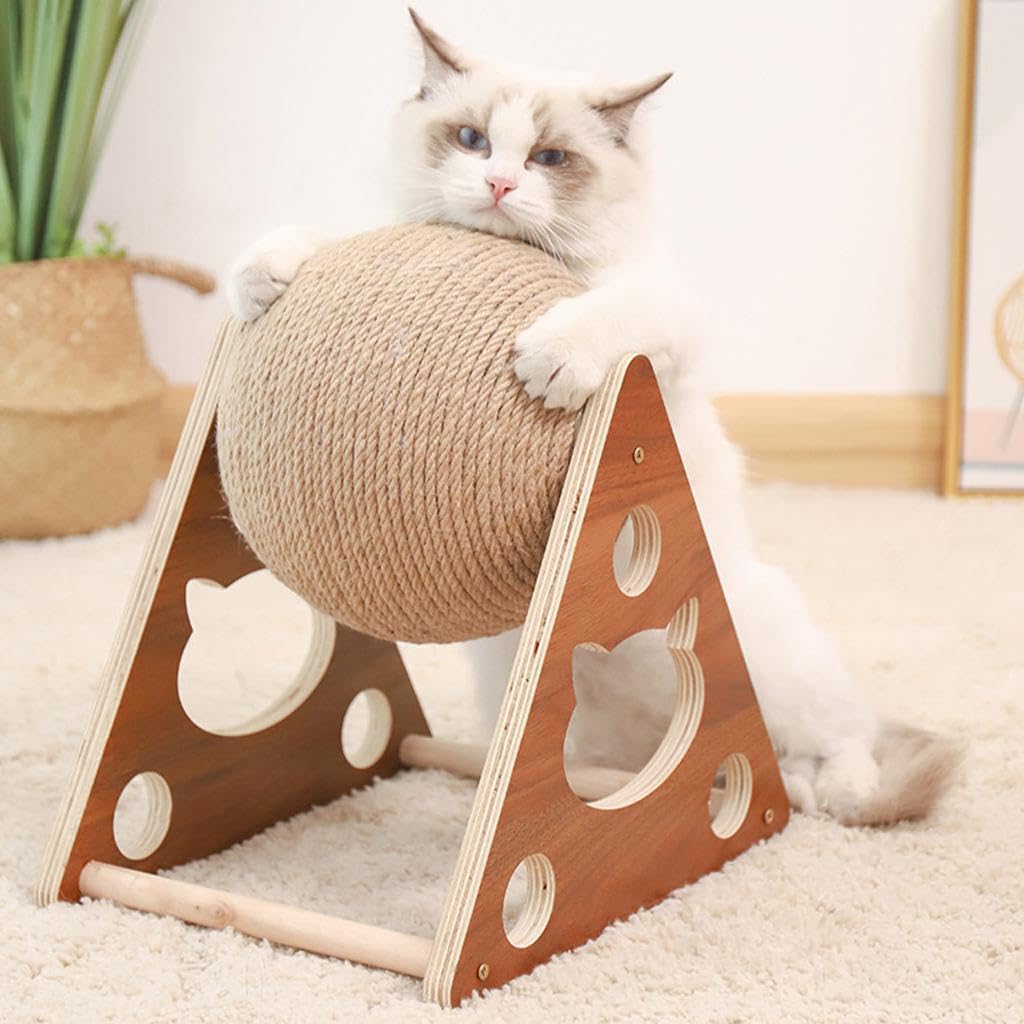 Tiragraffi pieghevole da parete in sisal per animali domestici, per criceti, realizzato con materiali atossici, garantisce un gioco sicuro per tutti i gatti. Tiragraffi