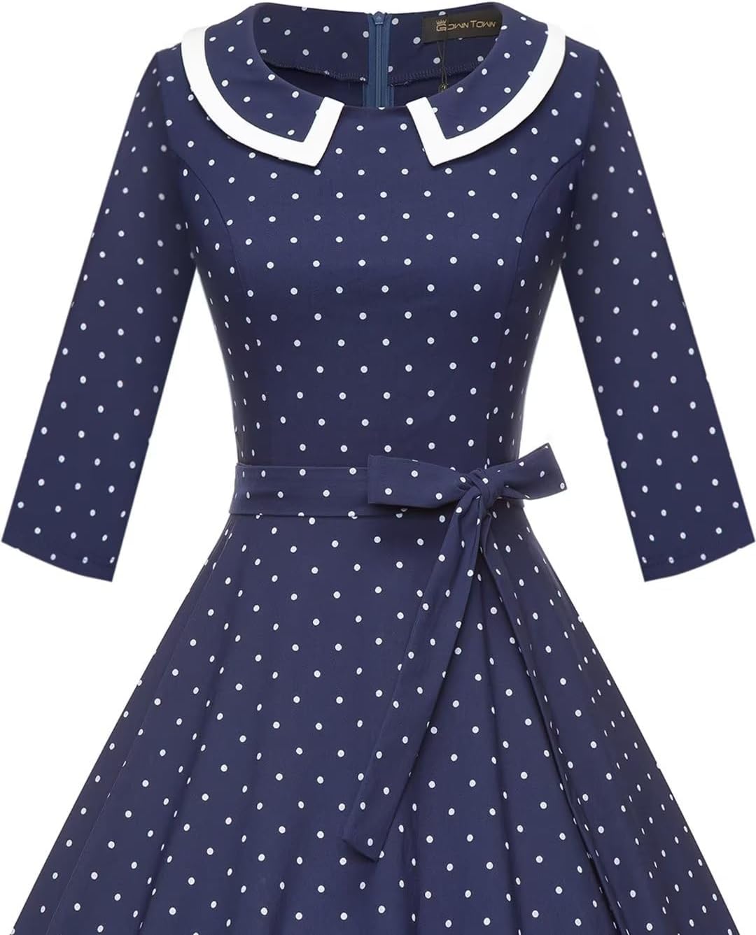 GownTown Womens Dresses 1950s Vintage Swing Stretchy Dresses with Pockets