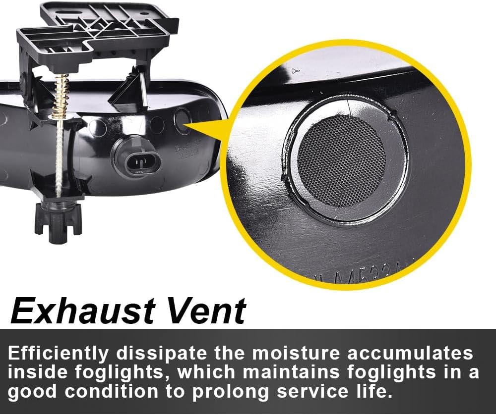 ALLGOOD Fog Lights w/Bulbs, Compatible with GMC Yukon 2001-2006,Do not Fit Denali Models,Clear Lens Front Bumper Driving Fog Lights Lamps W/o Wring Harness 1Pair