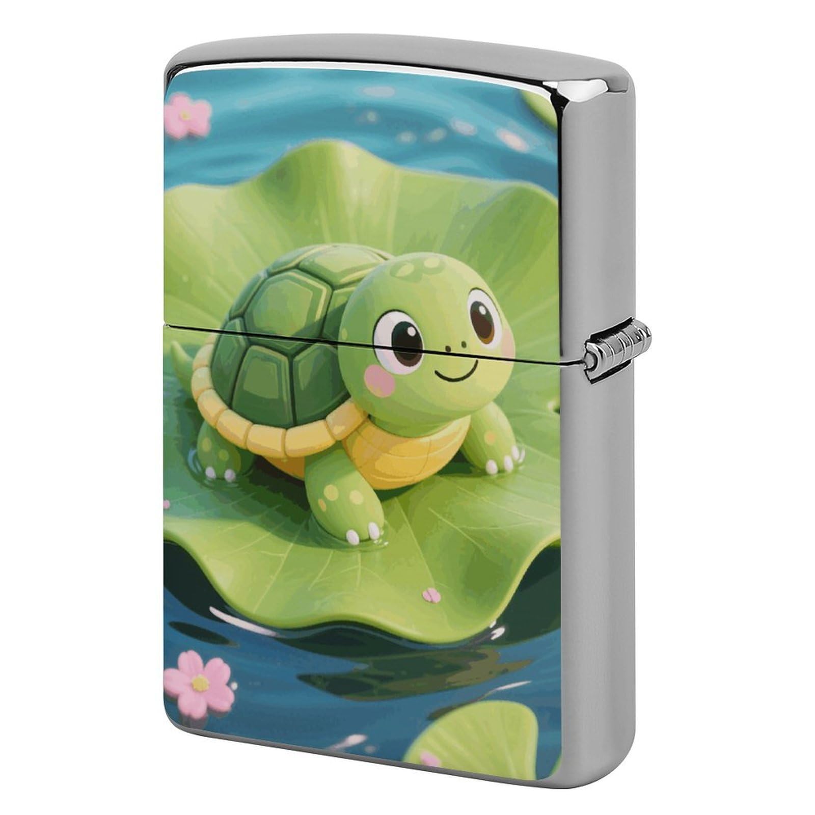 Cute Sea Turtle Lighter Case Cover Vintage Metal Lighter Sleeve Reusable Lighter Protective Cover Decorative Lighter Holder Birthday Gifts for Men Women