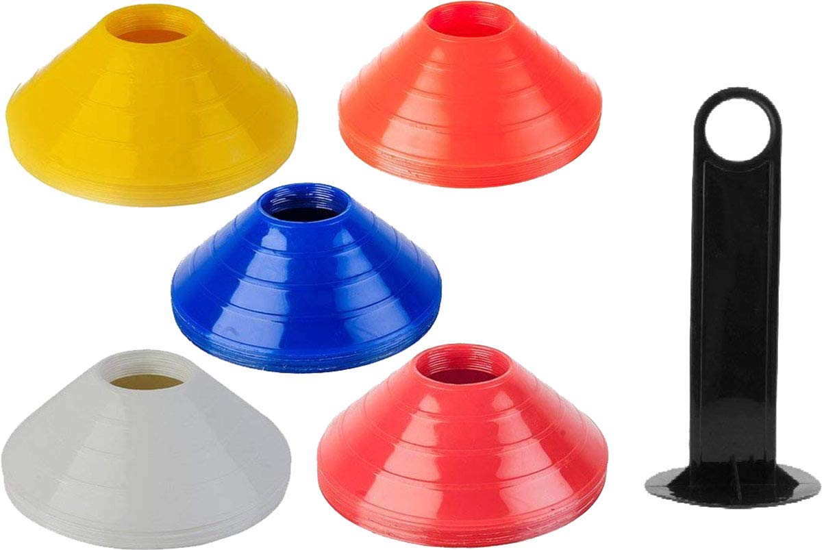 Sportsgear USDisc Cones Set of 25 with Carry Stand Multi Color USA