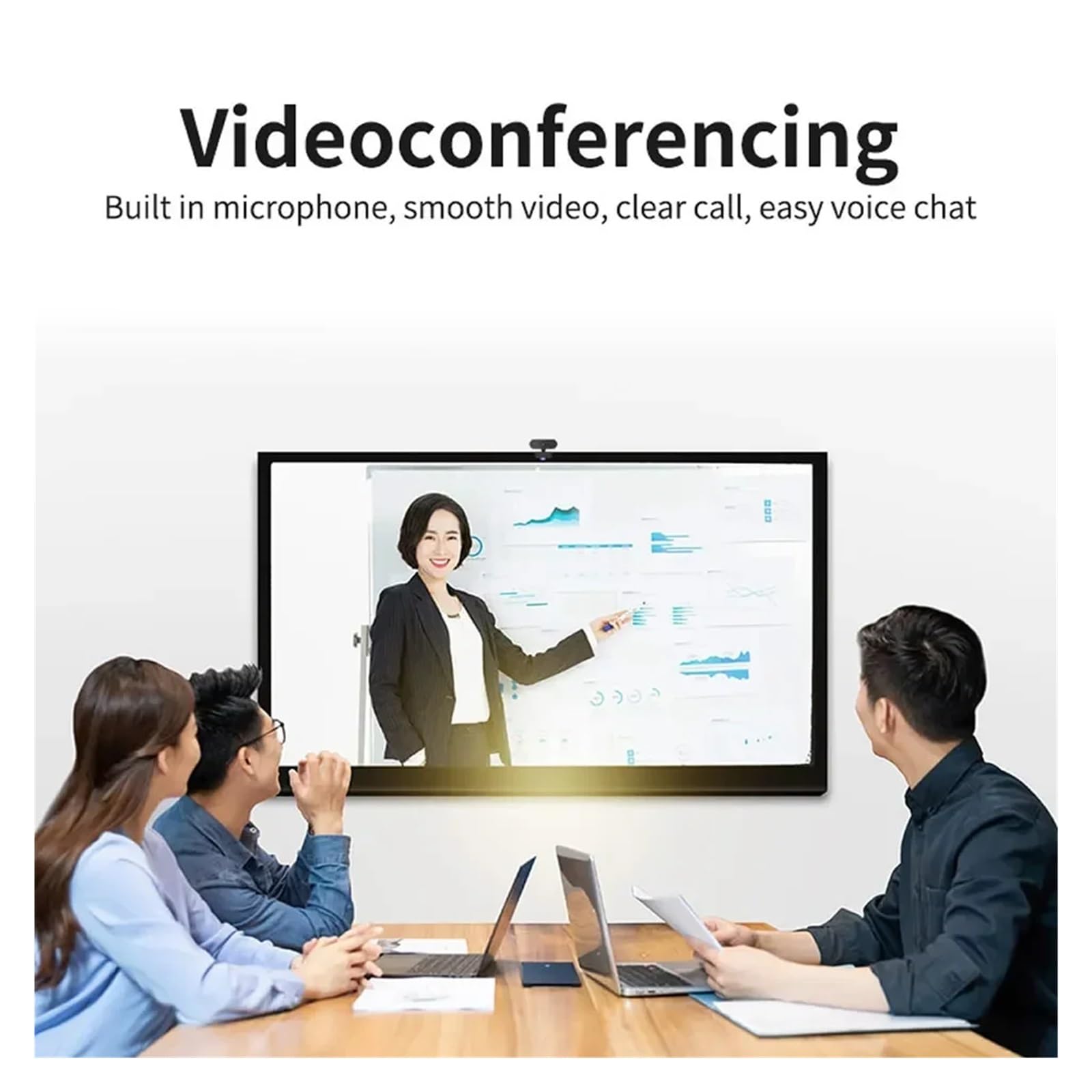 Mini webcam HD 1080P con microfono USB for laptop desktop: ideale for videochiamate e conferenze Incontri e streaming