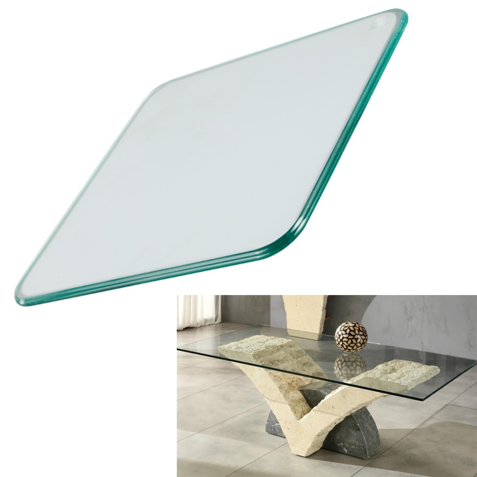 Amazon.com: Hoiweqr Rectangle Tempered 8mm Thick Polish Touch