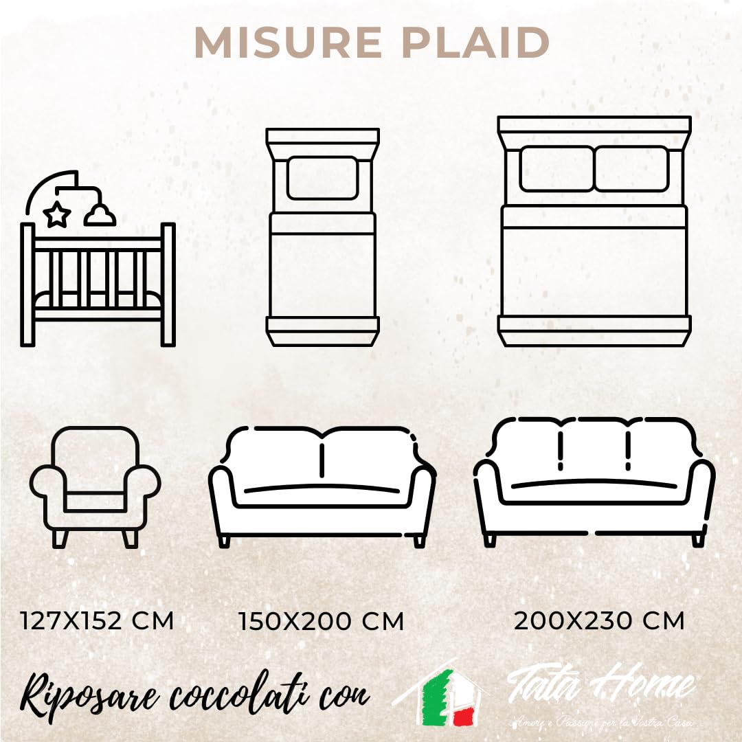 Tata Home Coperta Pile Plaid Divano e Letto Pesante e Caldo Peluche con Retro Sherpa Fantasia Animalier Misura 127x152 cm Leopardato