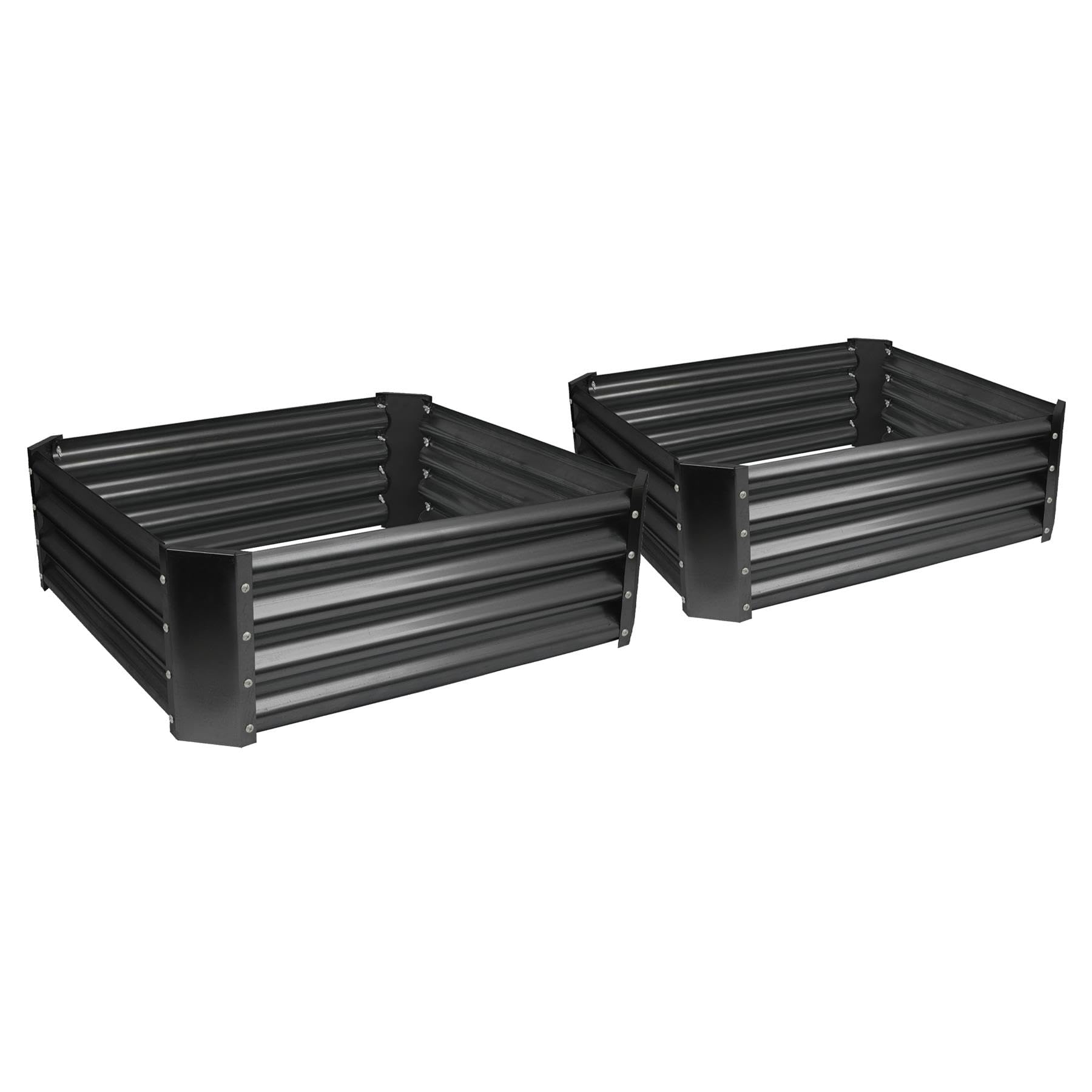Harbour Housewares - Raised Garden Bed - 90cm - Square - Black - Pack of 2
