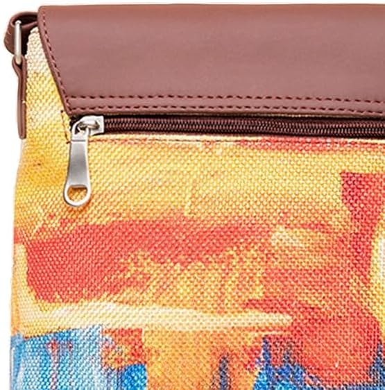 Vegan Leather Flap Sling Bag for Women – Stylish Crossbody Handbag with Adjustable Strap & Zipper Pockets, Compact Purse for Travel & Everyday Use