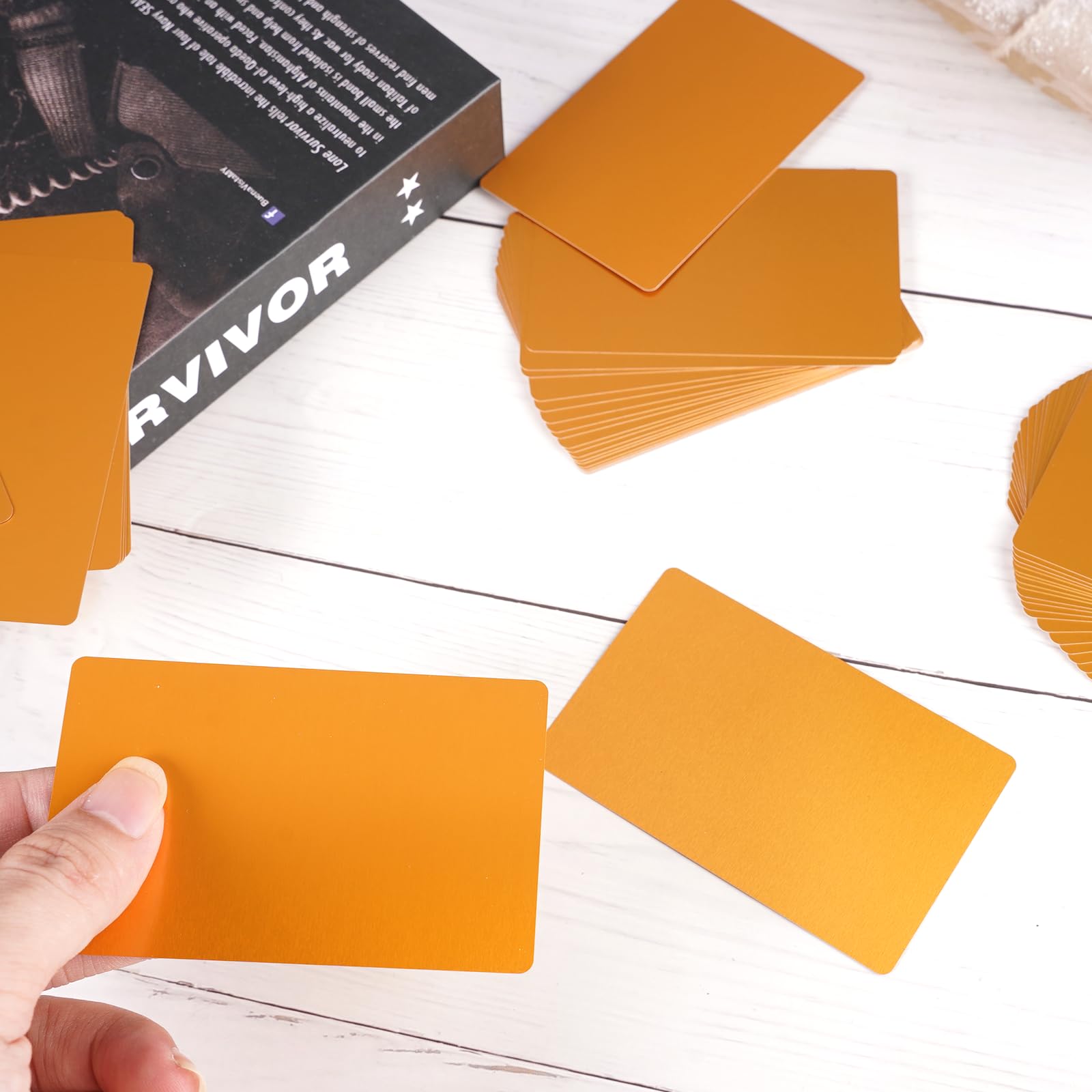 50 sztuk metalowych wizytówek,złote aluminium puste wizytówki | 86 × 54 × 0,2 mm, puste wizytówki Netall, grawerowane wizytówki, do kart podarunkowych dla klientów biurowych, wizytówek