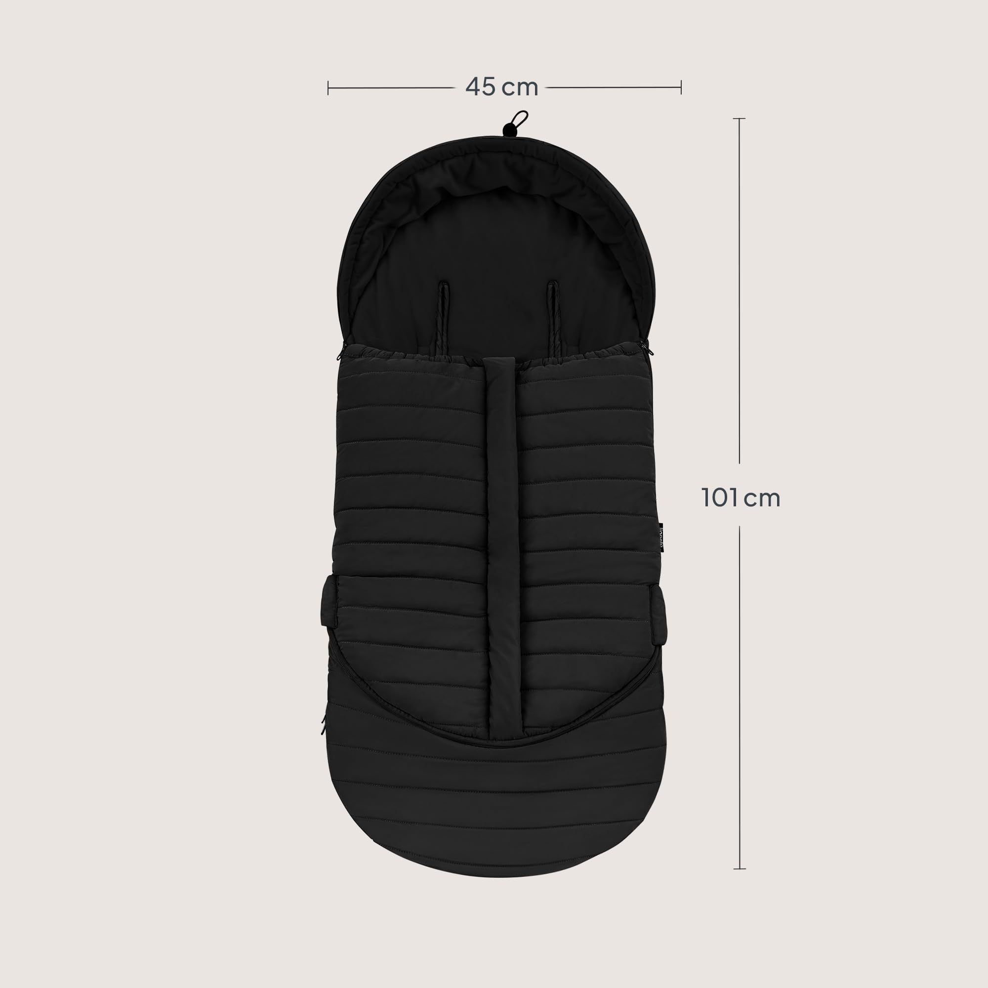 Lionelo Oli saco invierno cochecito universal 2 en 1 para capazo y silla de paseo, saco térmico bebé impermeable, compatible con arnés de 5 puntos, protección térmica para frío intenso