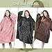 MIZZEO Microfiber Wearable Blanket, Oversized Light Wearable Blanket Hoodie for Adults, Cozy Soft Warm Plush Hooded Blanket Gifts for Women, One Size Fits All (Grey)