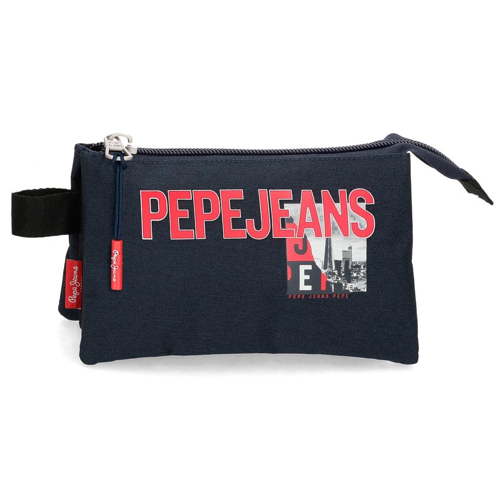 Pepe Jeans Dikran Triple Case Blue 22x12x5 cm Polyester, Blue, Triple Case