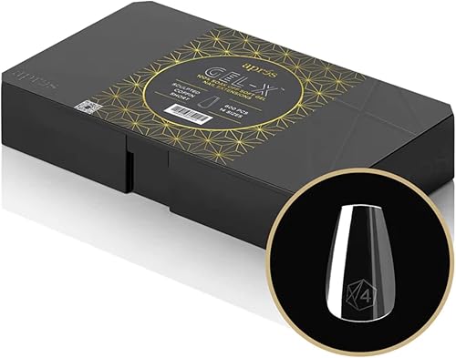 Apres Gel-X - Caja corta de ataúd esculpida 2.0, 14 tamaños, 600 unidades, Negro -