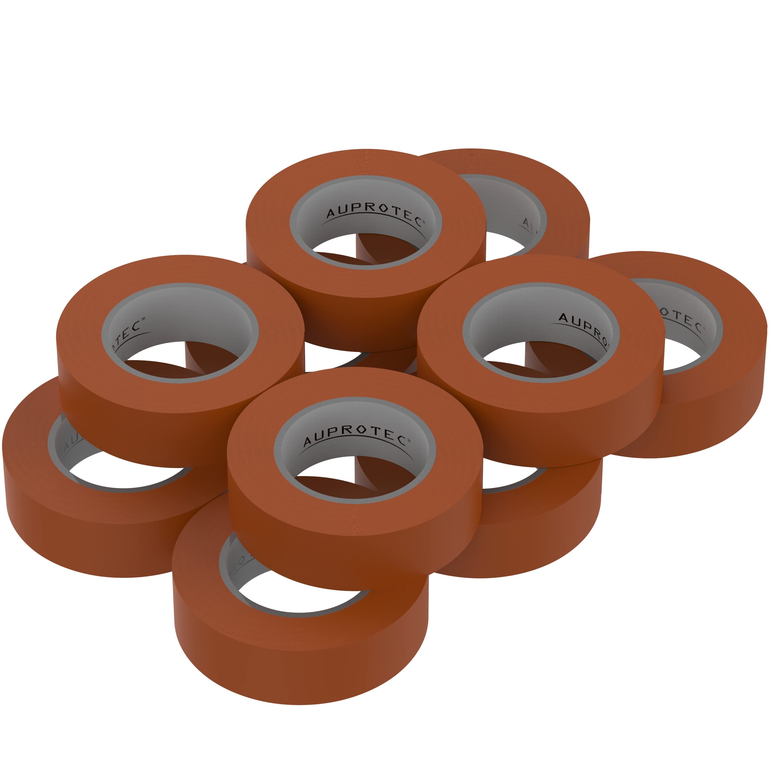 AUPROTEC 10x Isolierband braun 15mm x 10m VDE Isoband PVC Elektriker Klebeband DIN EN 60454-3-1