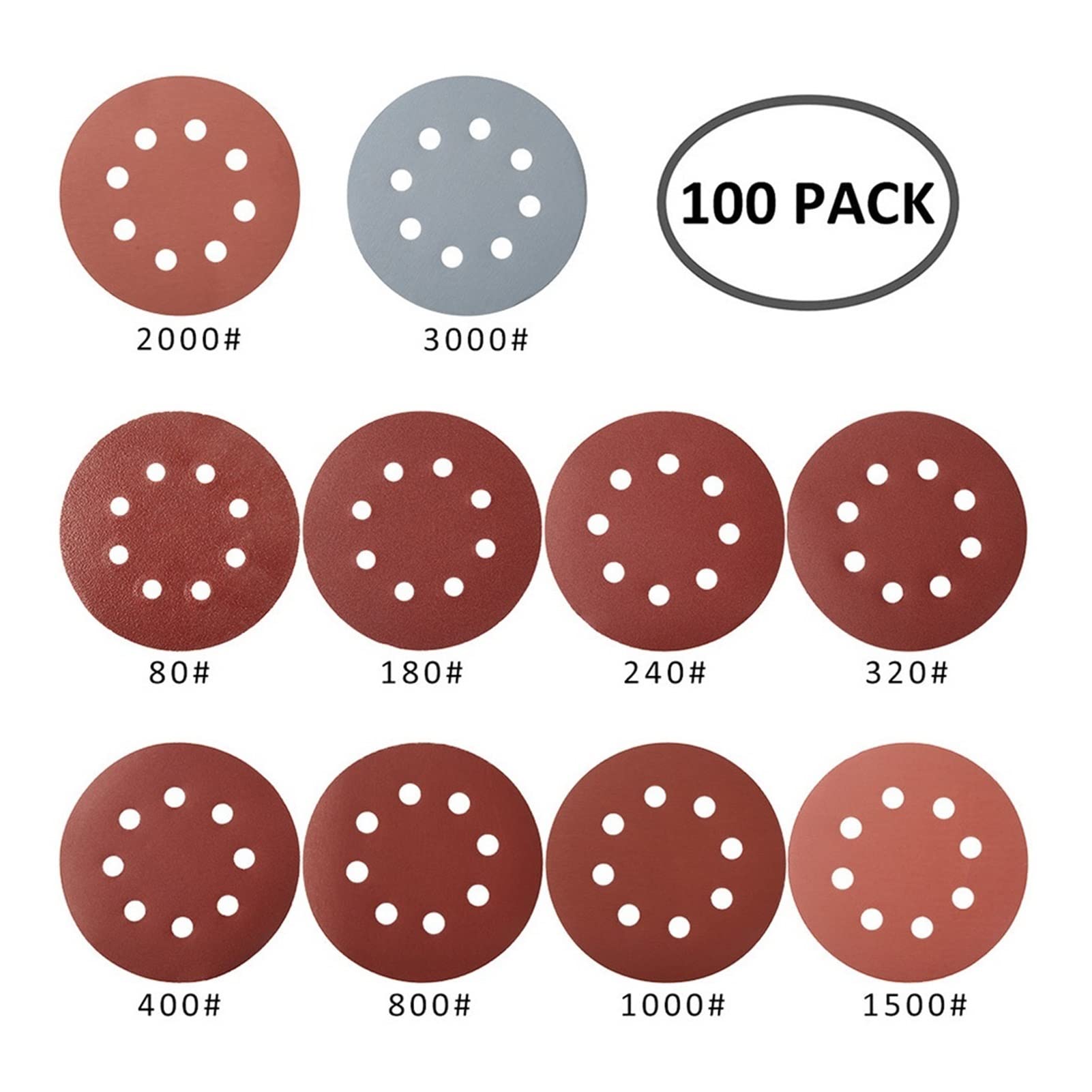100 sztuk Szlifierki Szlifierki Tarcze - Arkusze piasek ścierny Grit 80-3000 Dysk szlifierski Polski szlifierski Podkładki do drewna Narzędzia do polerowania (Color : Style D)
