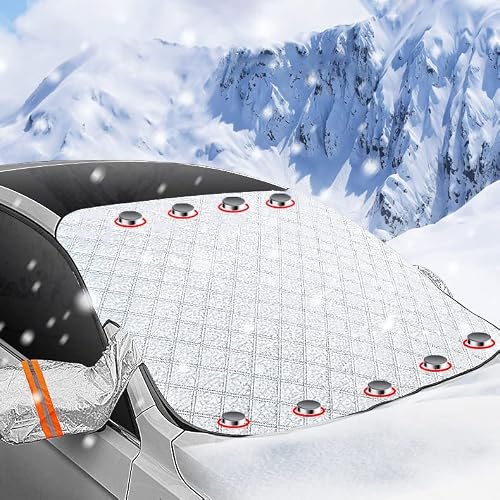 LUYAJYI Car Front Windscreen Cover for To-yota Avalon Venza Runner Sequoia,Protection Wiper, Against Snow, Ice, Frost, Dust, Sun,148×116cm
