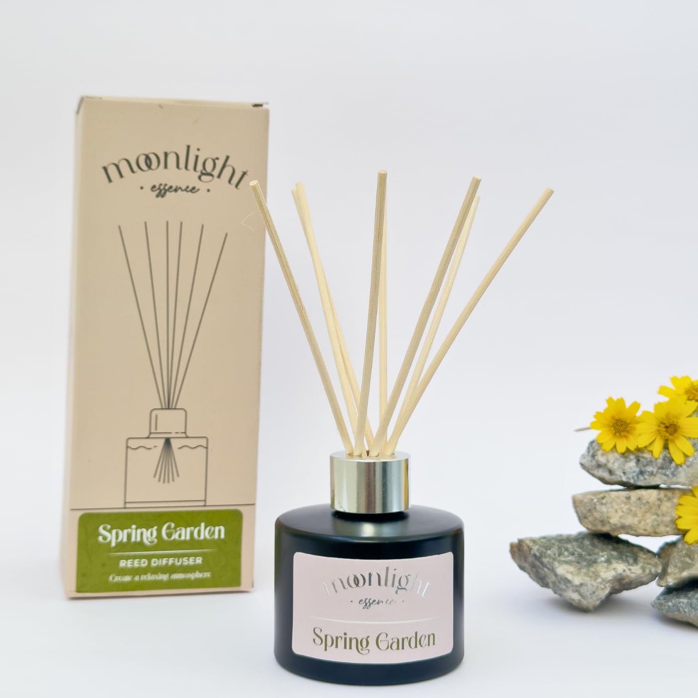 Moonlight Essence Reed Diffuser – Spring Garden Blooming Floral Aromatherapy for Home & Office | Long-Lasting Elegant Home Fragrance & Décor (120ml)