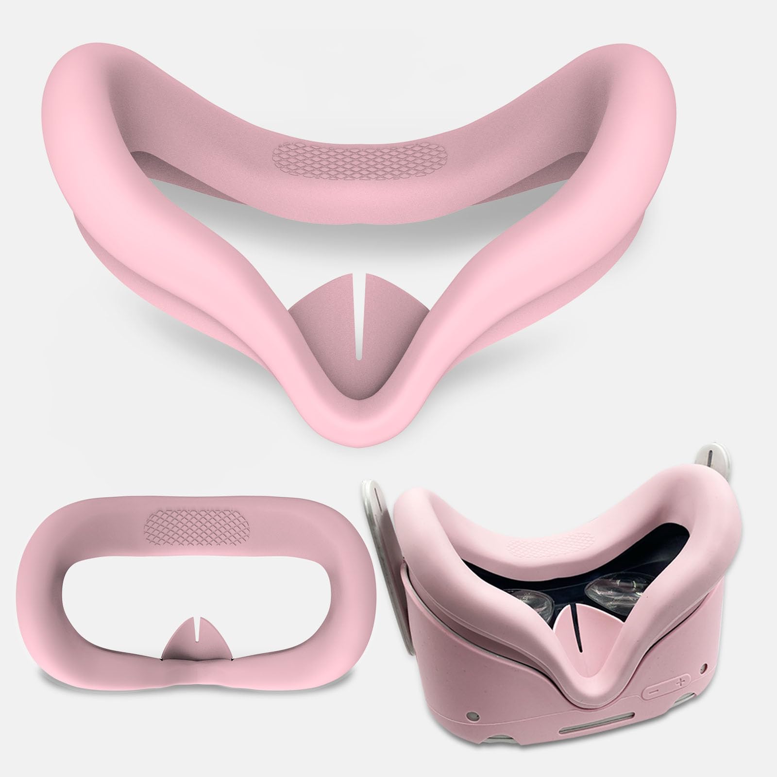 Set di cover in silicone compatibili con accessori Oculus/Meta Quest 2, include impugnature per controller e copertura per il viso, copertura per guscio, copriobiettivo, per Quest 2_Pink