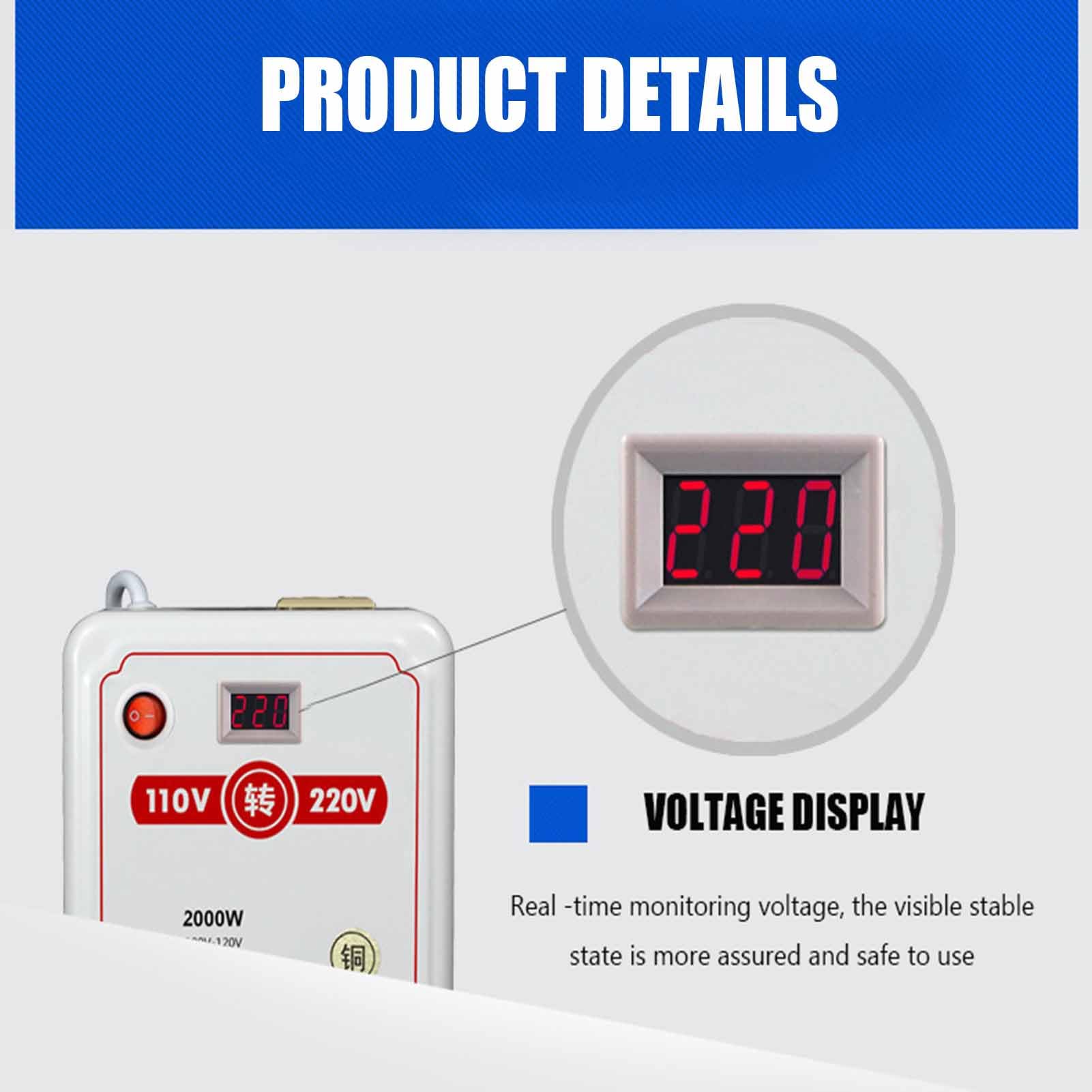 Amazon.co.jp: 2000W 電圧コンバーター変圧器、110V への 220V 電圧