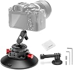 Support à ventouse NEEWER de 6"/15.2cm avec bras magique à tête sphérique, support à ventouse en métal sur pare-brise de voiture pour caméra d'action/support de téléphone, avec trous de montage 1/4" et 3/8" pour ARRI