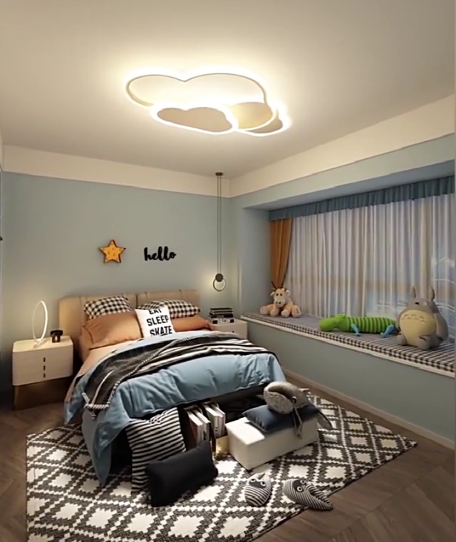 Plafoniera LED Dimmerabile Con Telecomando, Tema Supereroe Per Cameretta, Rotonda In Metallo E Acrilico, 52 Cm 60W