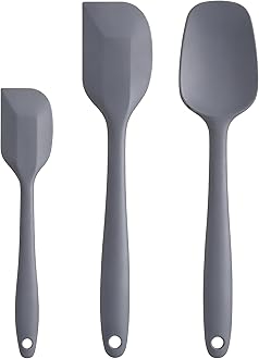Cooptop Silicone Spatula Set - Rubber Spatula - 600°F Heat Resistant Baking Spoon & Spatulas(Dark Grey)