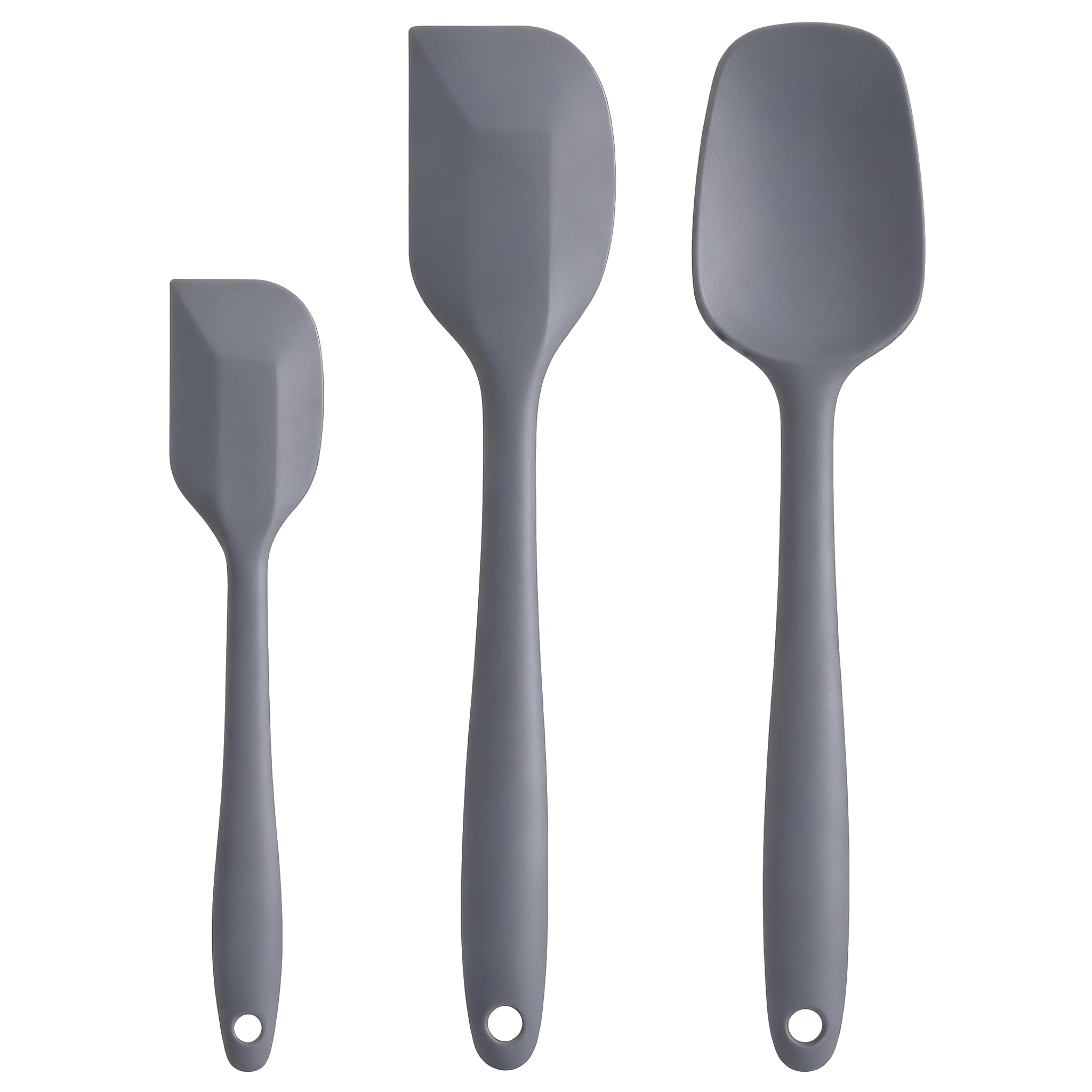 Silicone Spatula Set - Rubber Spatula - 600°F Heat Resistant Baking Spoon & Spatulas(Dark Grey)