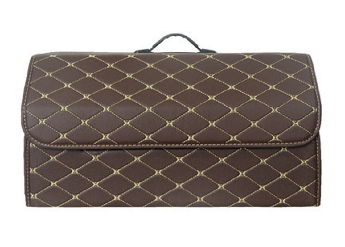 WorthMats, organizer pieghevole per bagagliaio, in pelle PU, con diamanti, per auto, camion, SUV, furgoni