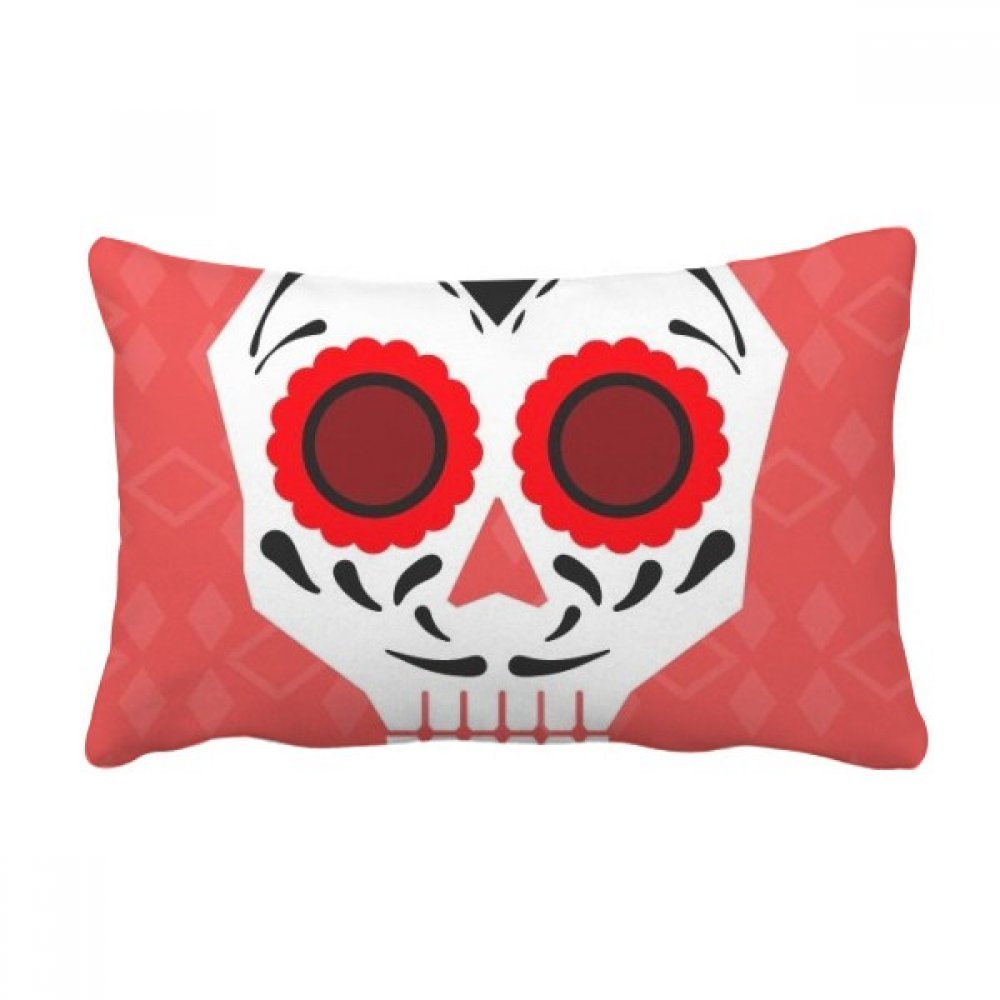 Coussin de crâne yeux rouges mexicain, idée cadeau originale pour déco de canapé