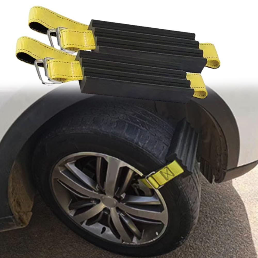 Riloer 2 Stück Schneekette für Reifen, rutschfeste Autoketten, universelle Auto-Notketten, Auto-Schneeketten, rutschfeste Schneeketten für Fahrzeuge, PKW, Vans, SUV mit Buggy-Tasche