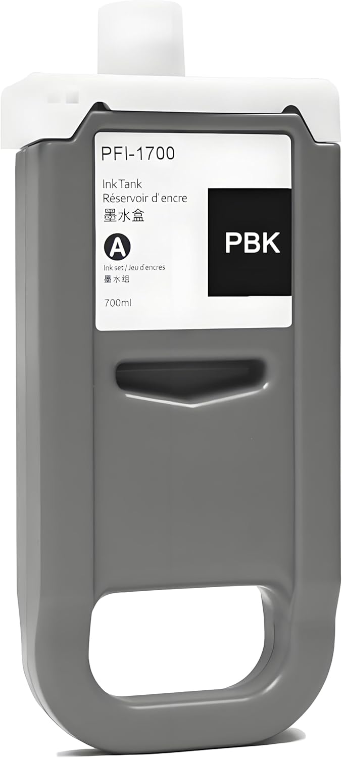KSUMEI Pfi-1700 Remanufactured Pigment Ink Cartridge for Canon imagePROGRAF Pro 2000 2100 4000 4000s 4100 4100s 6000 6000s 6100 6100s Printers 700 ML(1-Pack, Photo Black)