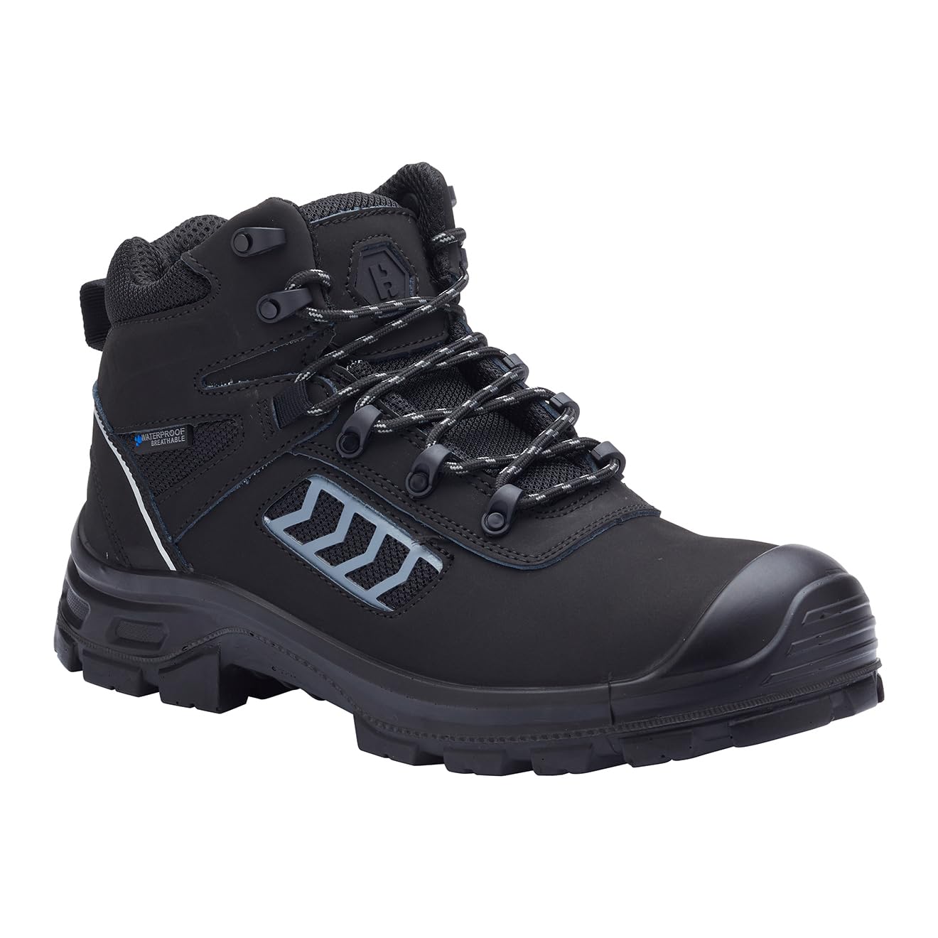 Blackrock TrekGuard Wasserdichte Arbeitsstiefel, Verbund-Sicherheitsstiefel, Leitergriff-Verbund-Zehenkappenstiefel, Herren- und Damen-Arbeitsstiefel, schwarz, leicht, strapazierfähig, Damen, weite