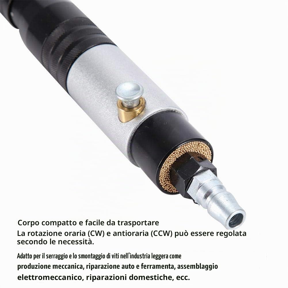 Cacciavite Pneumatico 1200rpm Utensile per 1/4"Cacciavite Pneumatico Manuale CW/CCW 2-4N.M