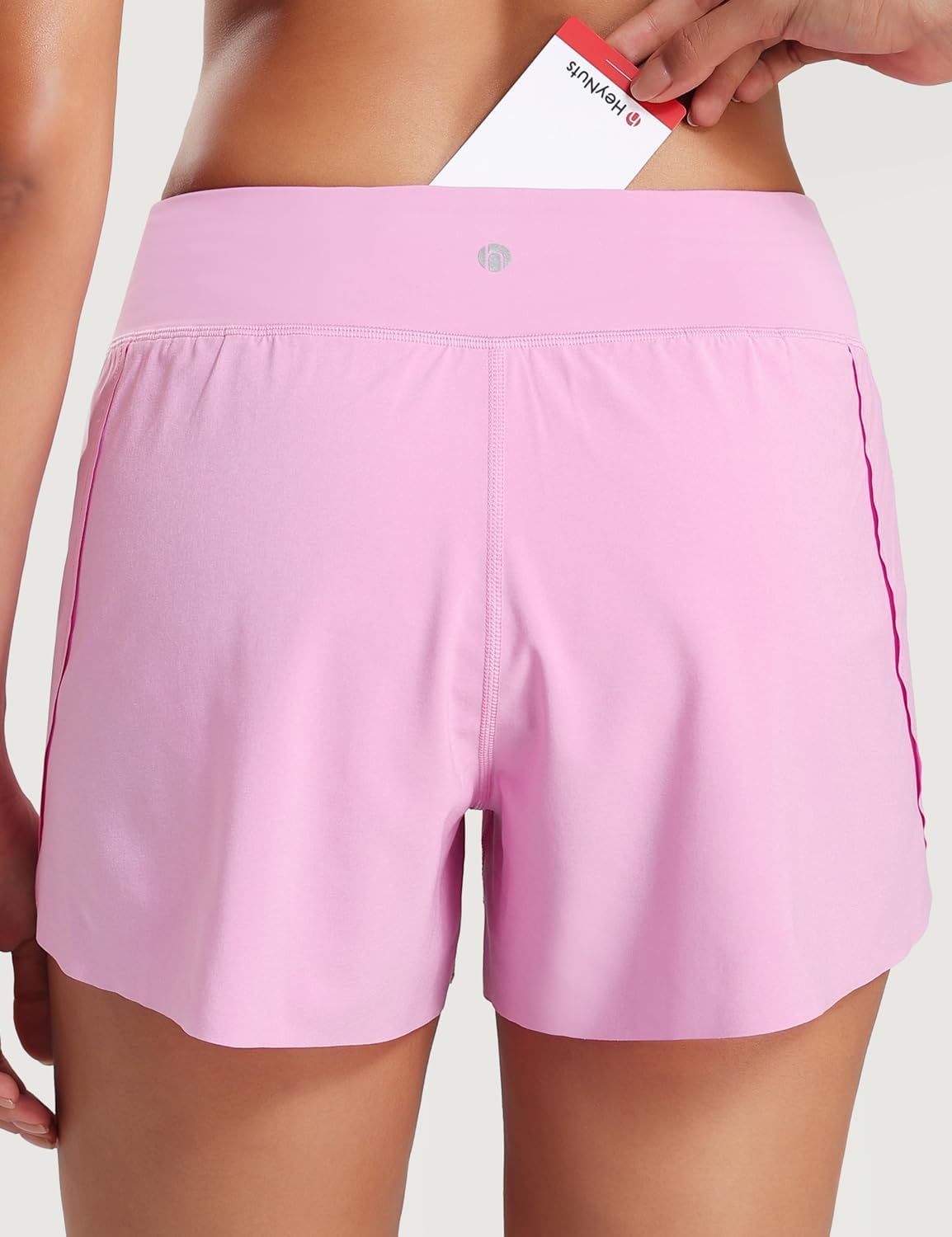 HeyNuts My Pace Athletic Shorts for Women, Upgraded Mid Waisted Workout Gym Running Shorts with Liner 3" - Image 4
