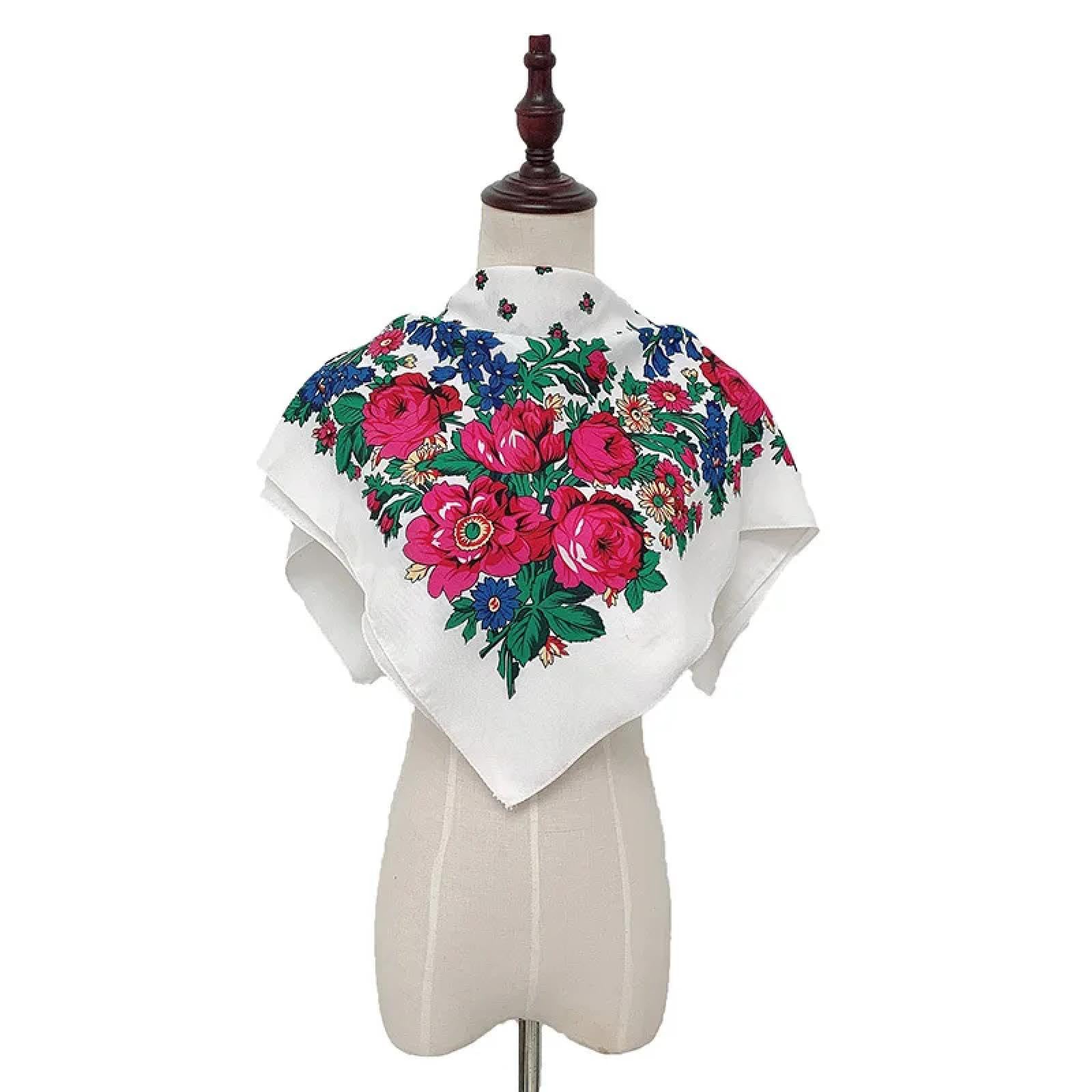 Schals Damen Tücher Halstuch Scarf 70 * 70Cm Stil Quadratischer Schal Frauen Blumendruck Schals Kopf Wraps