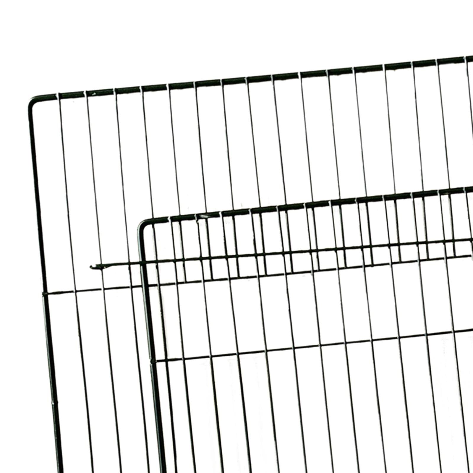 MagiDeal Porte de Parc Portable pour Animaux de Compagnie, Fournitures de Panneaux métalliques en Fer pour Cage de Bricolage, clôture Extensible, Grille Noire Dense