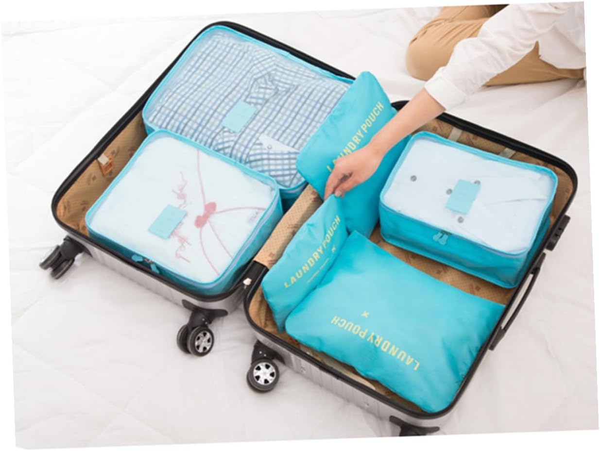 Holibanna 6pcs Travel Storage Bags Set High Capacity Nylon Packing Organizer Portable and Waterproof for Home Organization and Backpacking image 5