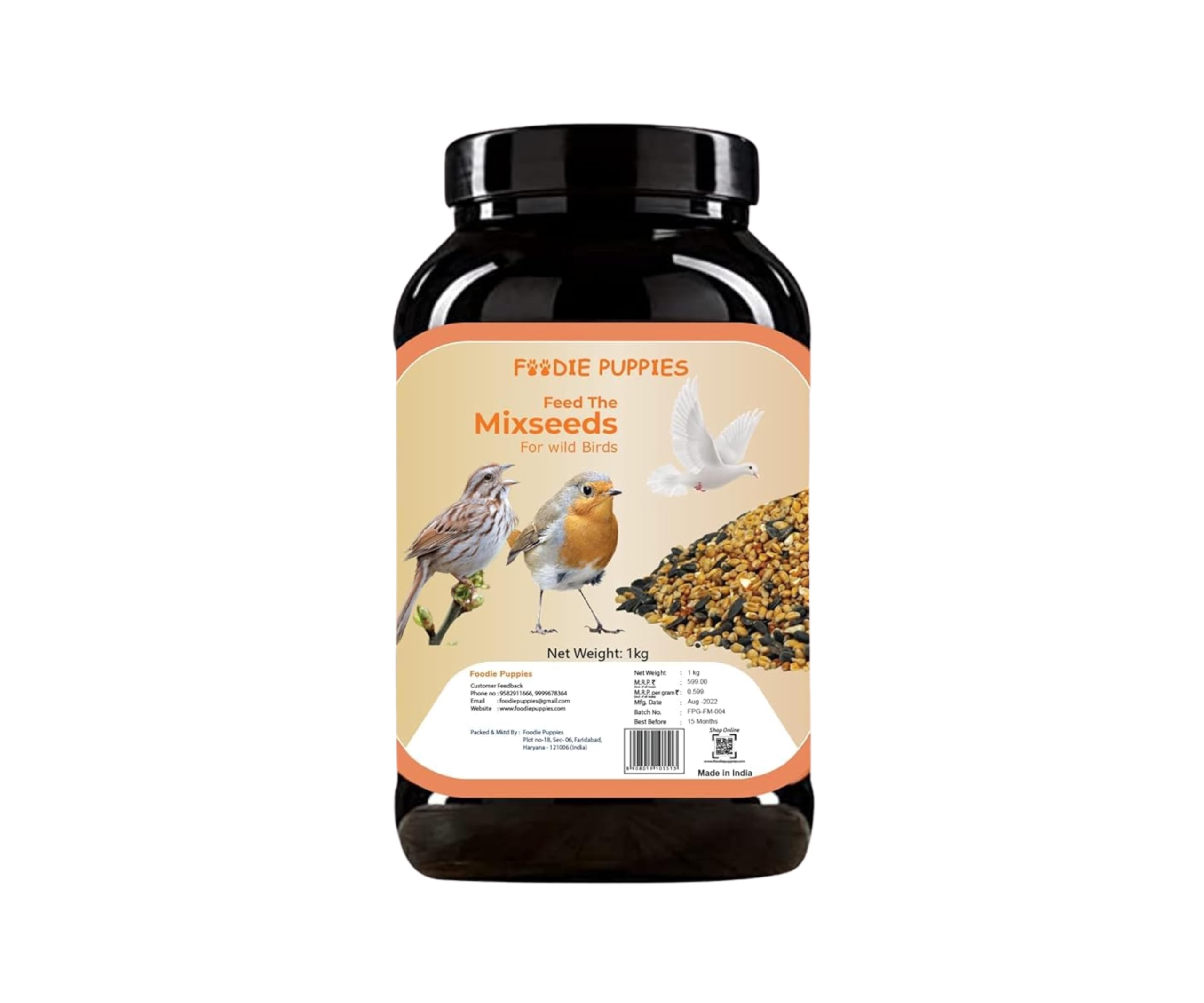 Foodie Puppies Bird Food Mix Seeds - (Container, 1Kg) for Wild Birds, Sparrow, Finches, Pigeon | All Life Stages | Natural & Healthy Mix Seeds | Daily Birds Food Seeds (B0CY9LLCY3) Amazon Price History, Amazon Price Tracker