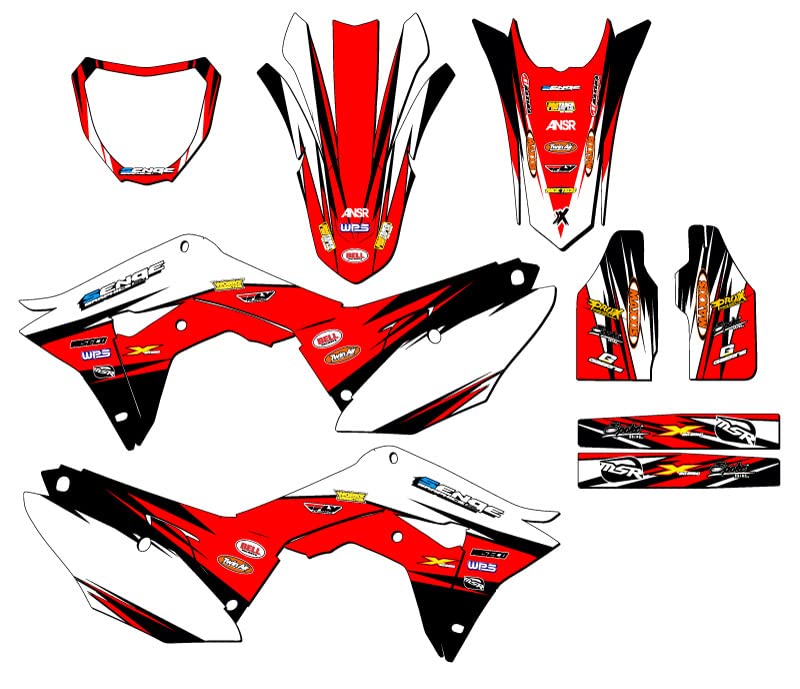 2017-2018 CRF 450 R Velocity Red Senge Graphics Complete Kit Compatible with Honda